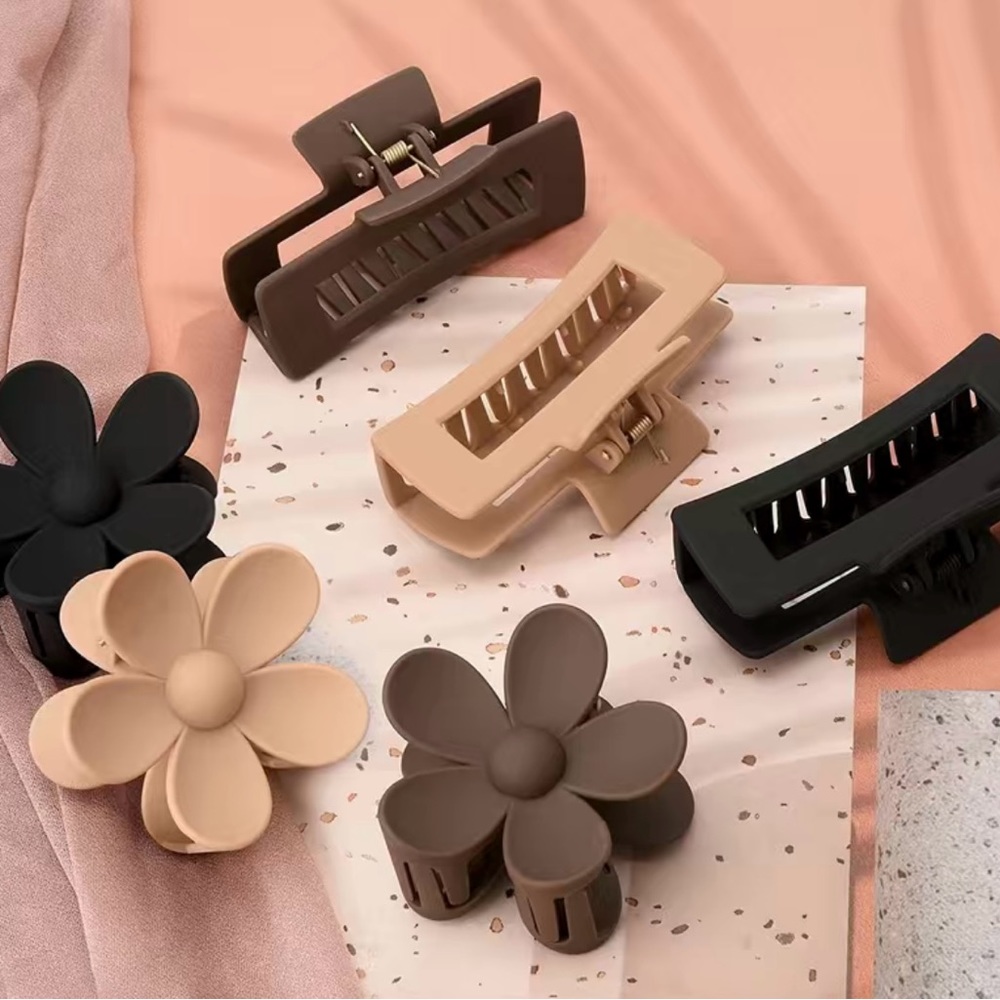 COPY - 6Pcs Rectangle Hair Claw Clips - New Matte Clips